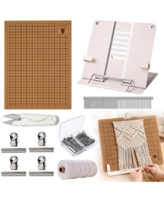 110 PCS Macrame Board Kit with Adjustable Holder T-pins Cord for Bracelet Knotting