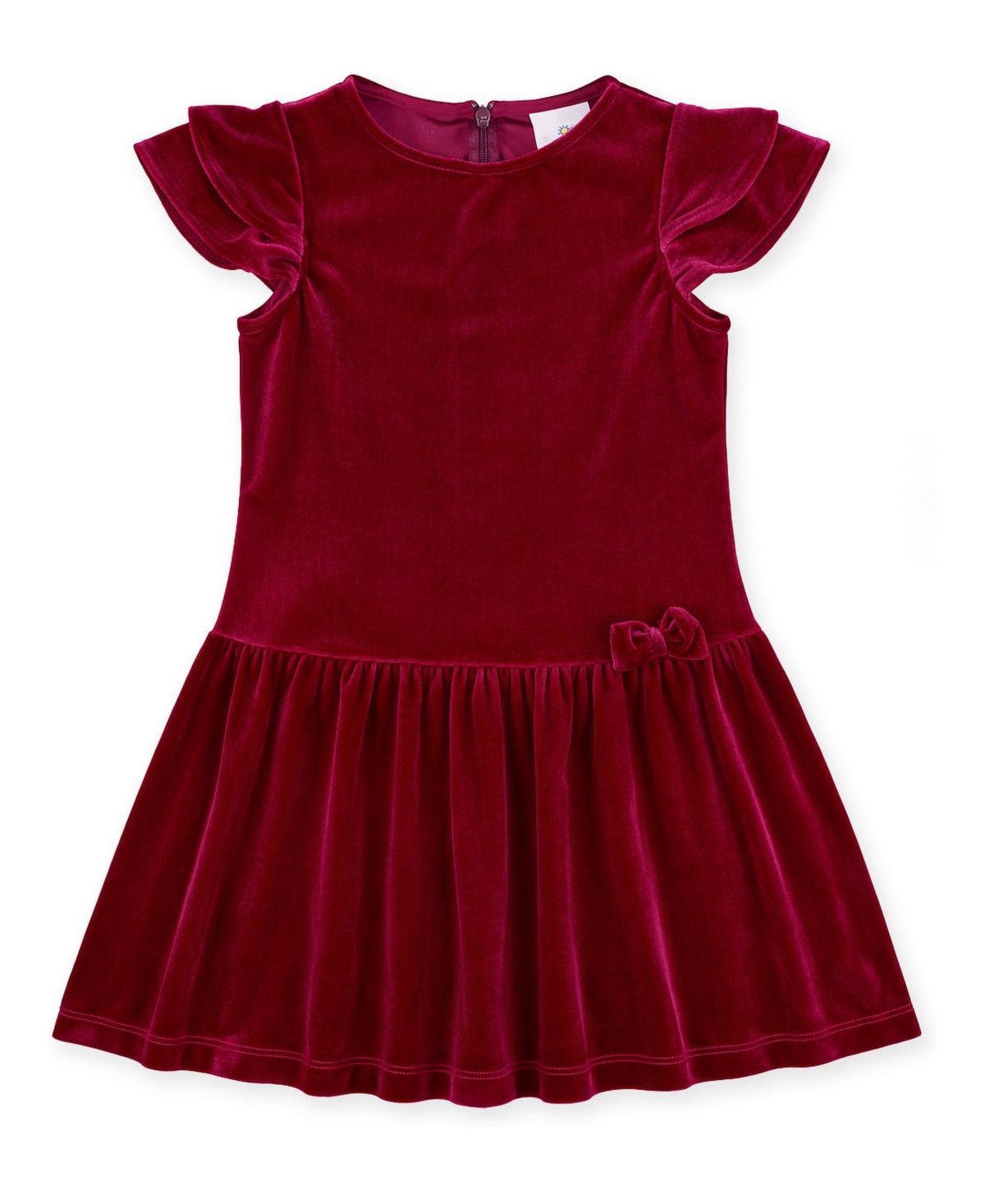 Florence Eiseman Girls' 4-16 Stretch Velvet Drop Waist Knee-Length Dress