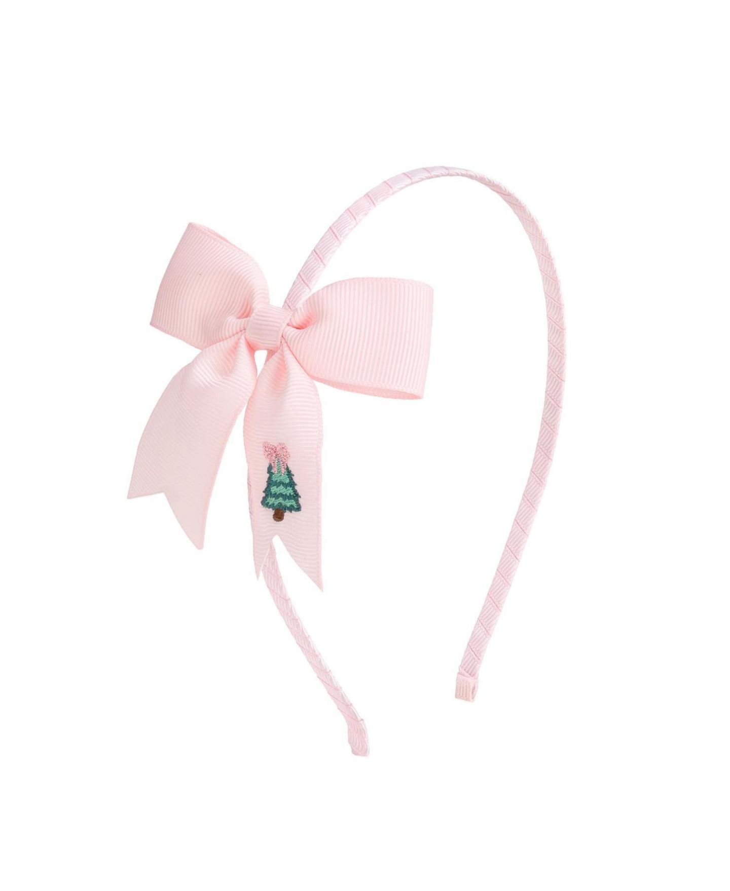 Аксессуары для волос Sweet Wink Christmas-Tree Embroidered Satin-Lined Bow Headband для девочек, цвет: Розовый — фото 1