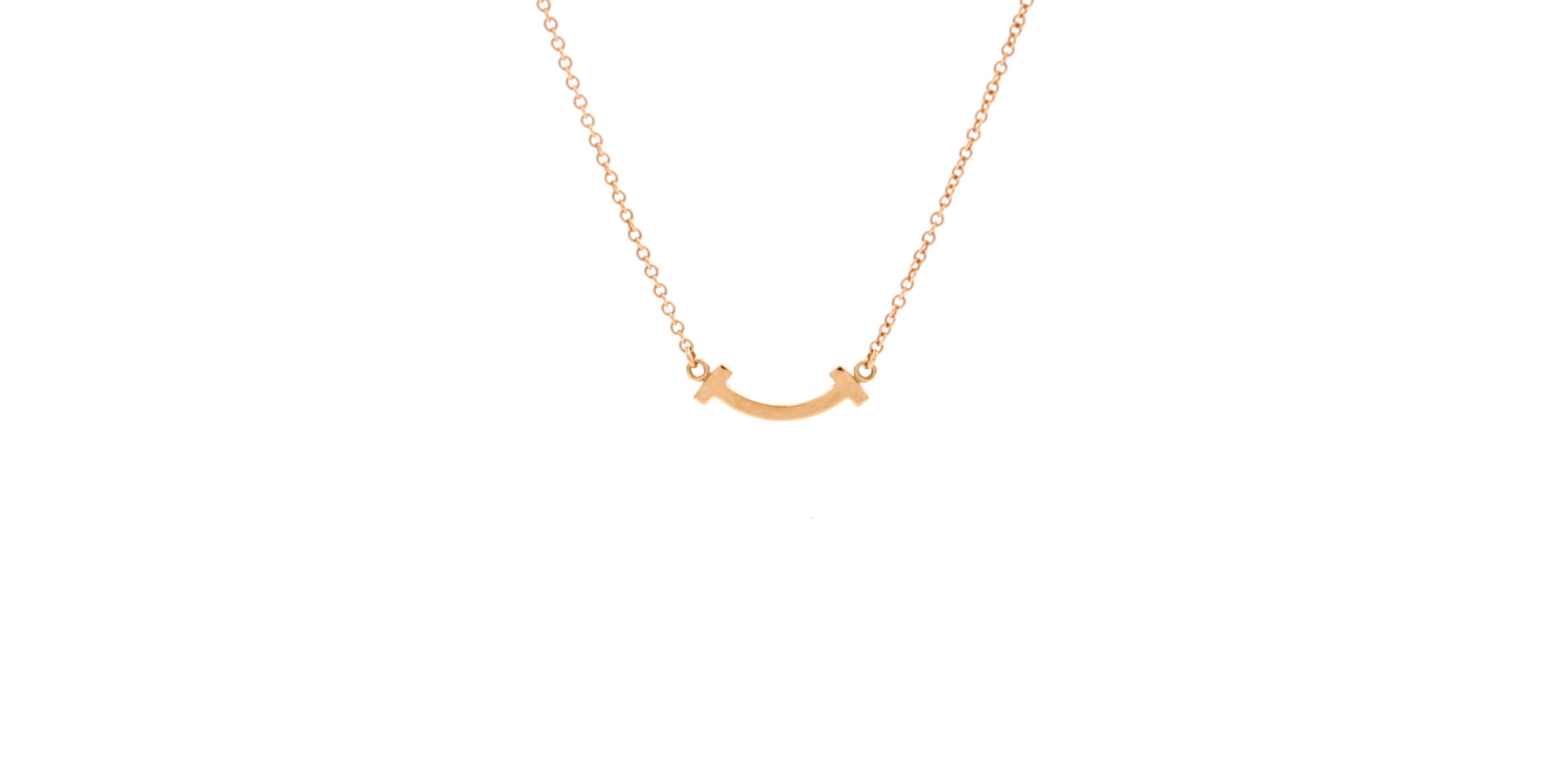 Pre-Owned Tiffany & Co T Smile Pendant Necklace