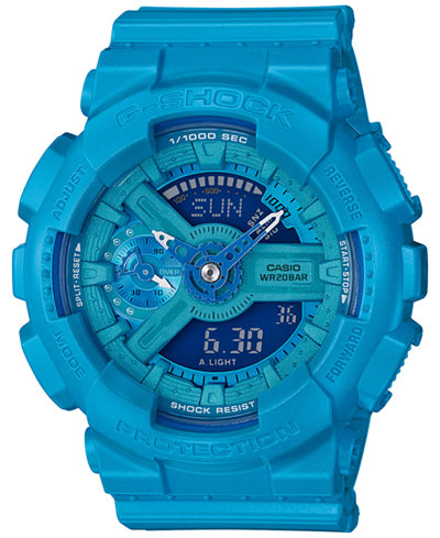 G-Shock Women's Analog-Digital S-Series Blue Resin Strap Watch 46x49mm GMAS110VC-2A