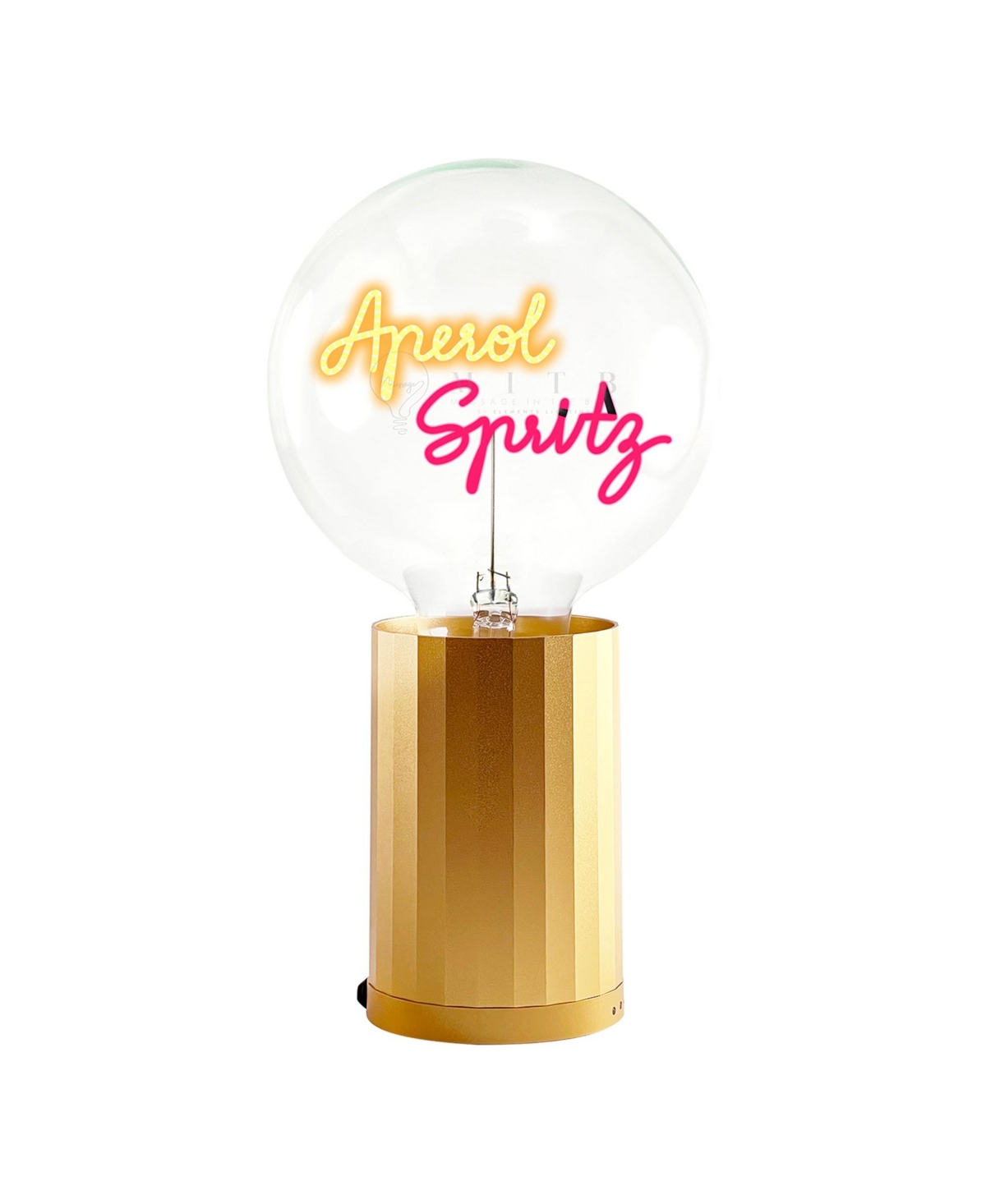 Mitb Bulb Aperol Spritz with Base Table Lamp Portable