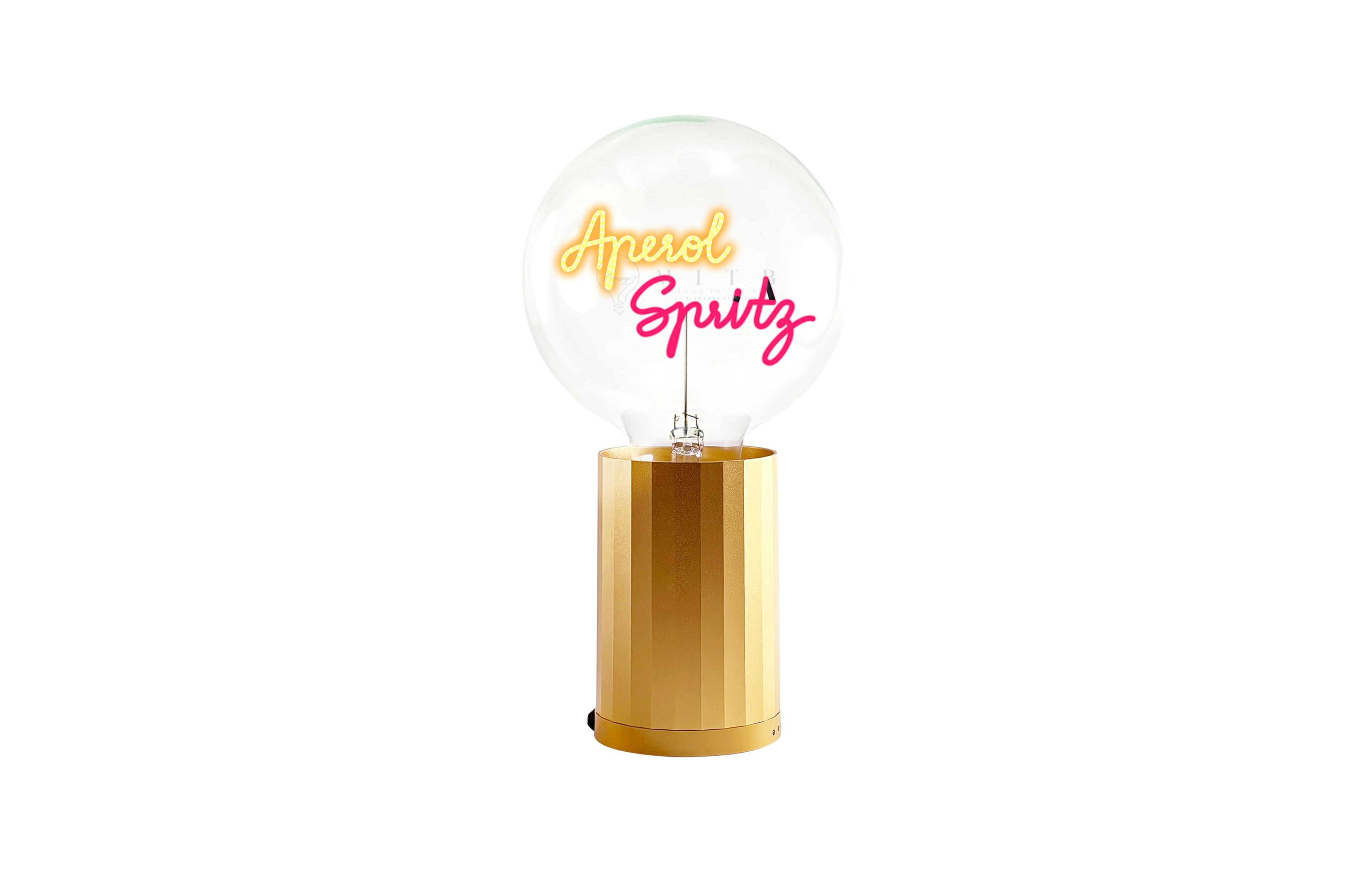 Mitb Bulb Aperol Spritz with Base Table Lamp Portable