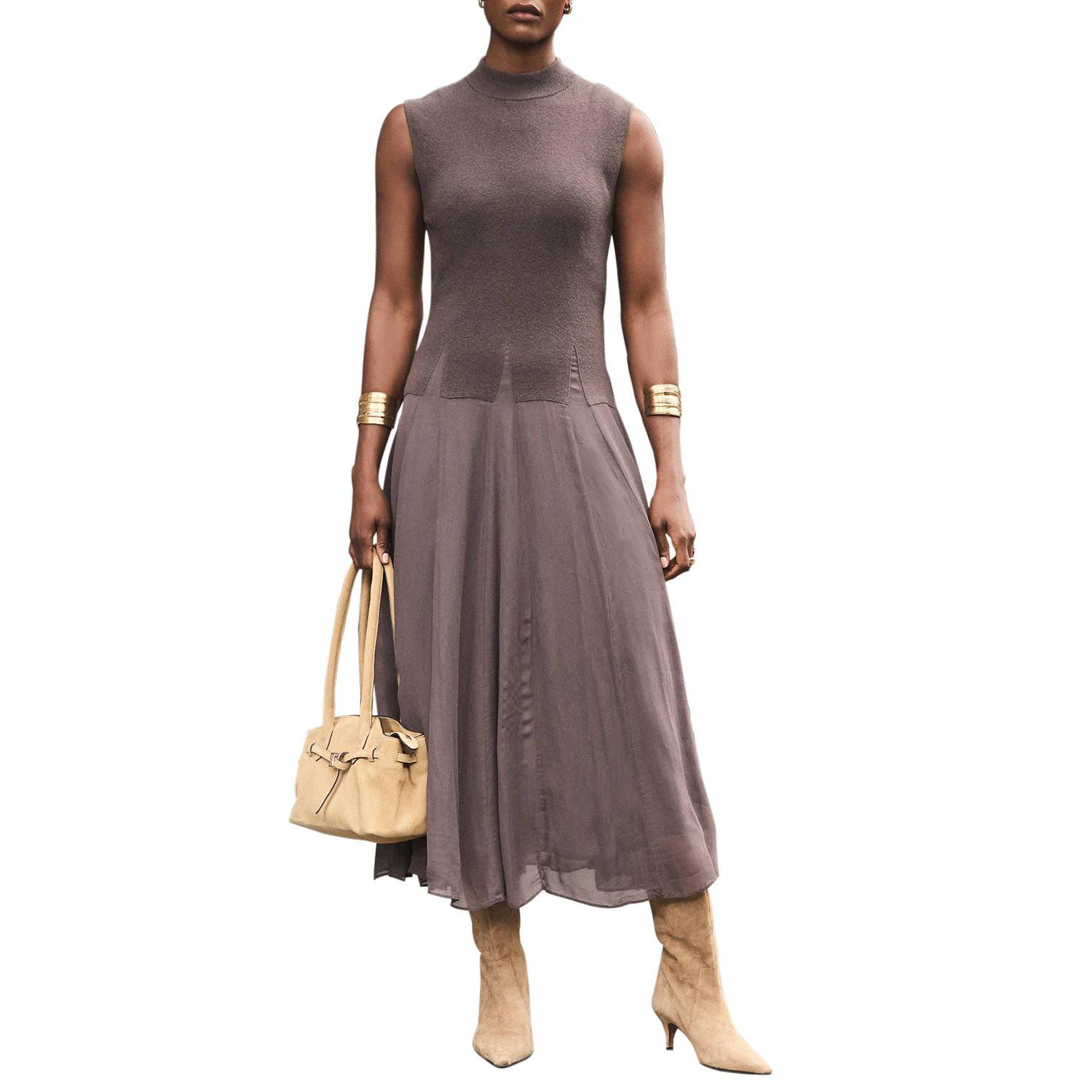 Women's Sleeveless Knit Midi Dress