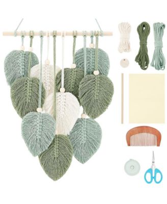Beginner Macrame Leaf Wall Hanging DIY Craft Kit Bohemian Decor