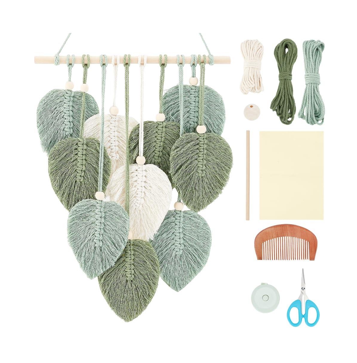 Aeelike Beginner Macrame Leaf Wall Hanging Diy Craft Kit Bohemian Decor