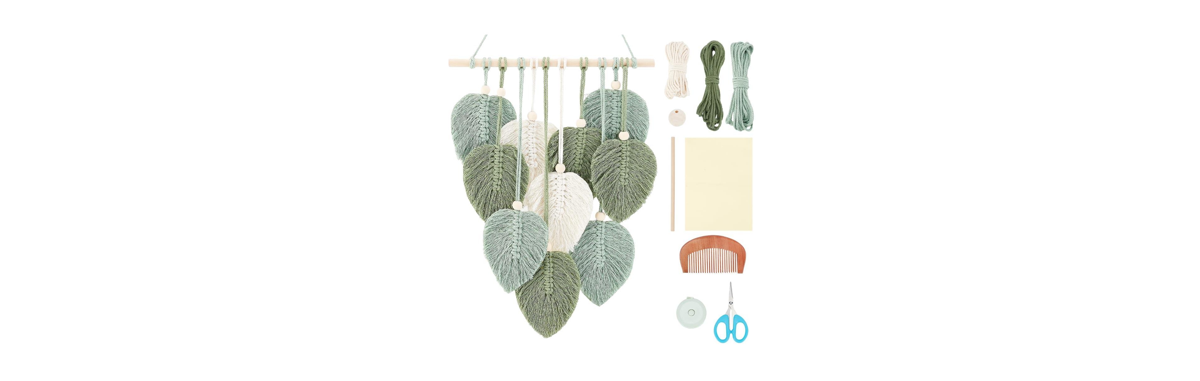 Aeelike Beginner Macrame Leaf Wall Hanging Diy Craft Kit Bohemian Decor