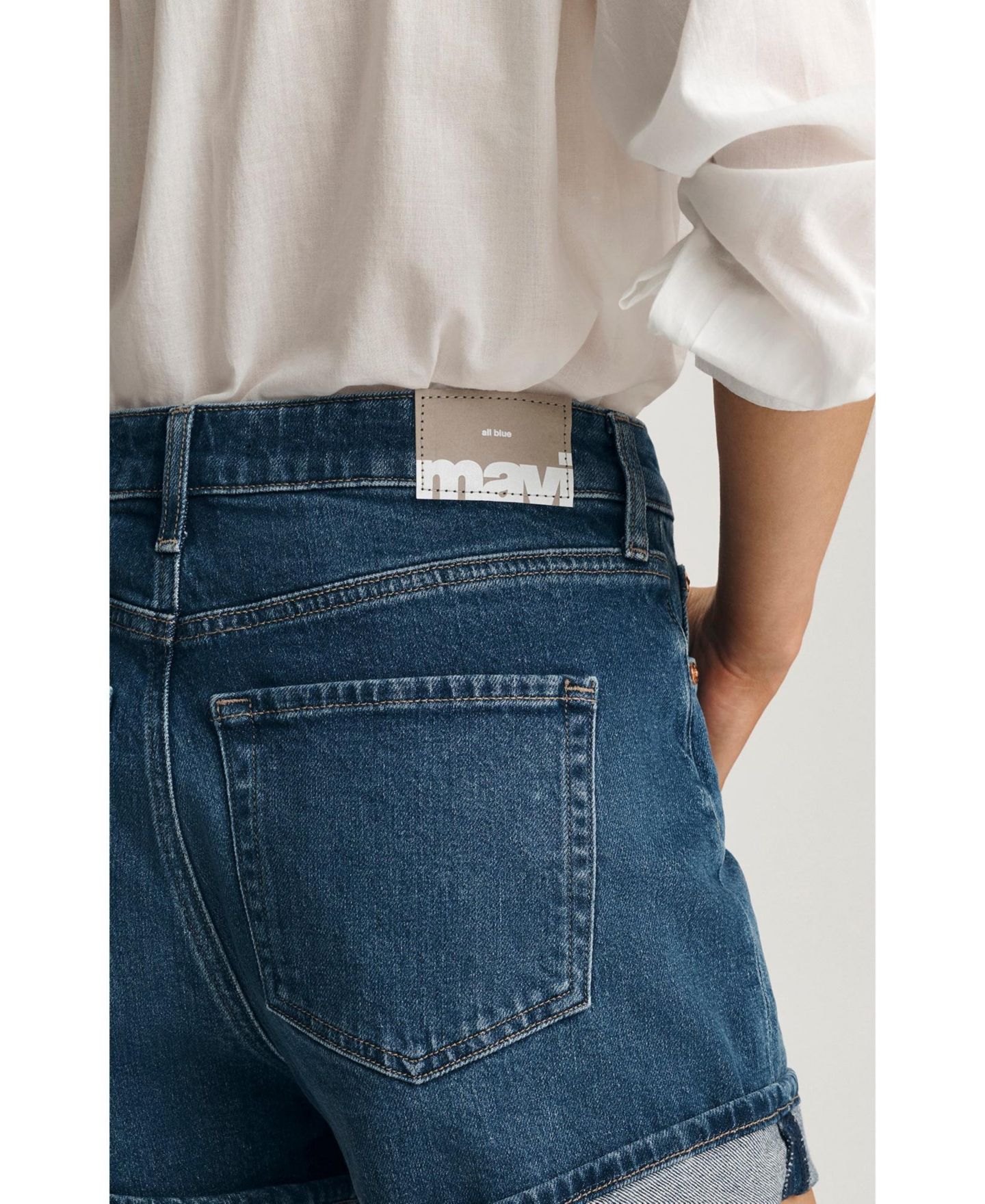 Женские шорты Mavi Jeans Heidi High-Waisted Cuffed Denim, 3.5" Inseam, цвет: Синий — фото 5