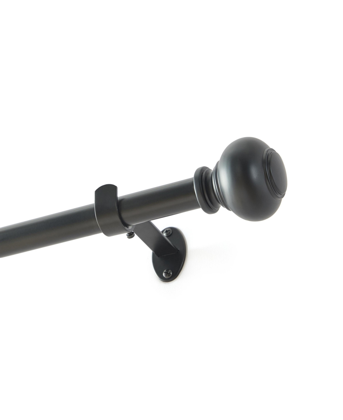Threadmade Greenwich 1" Single Curtain Rod with Spherical Ball Finial