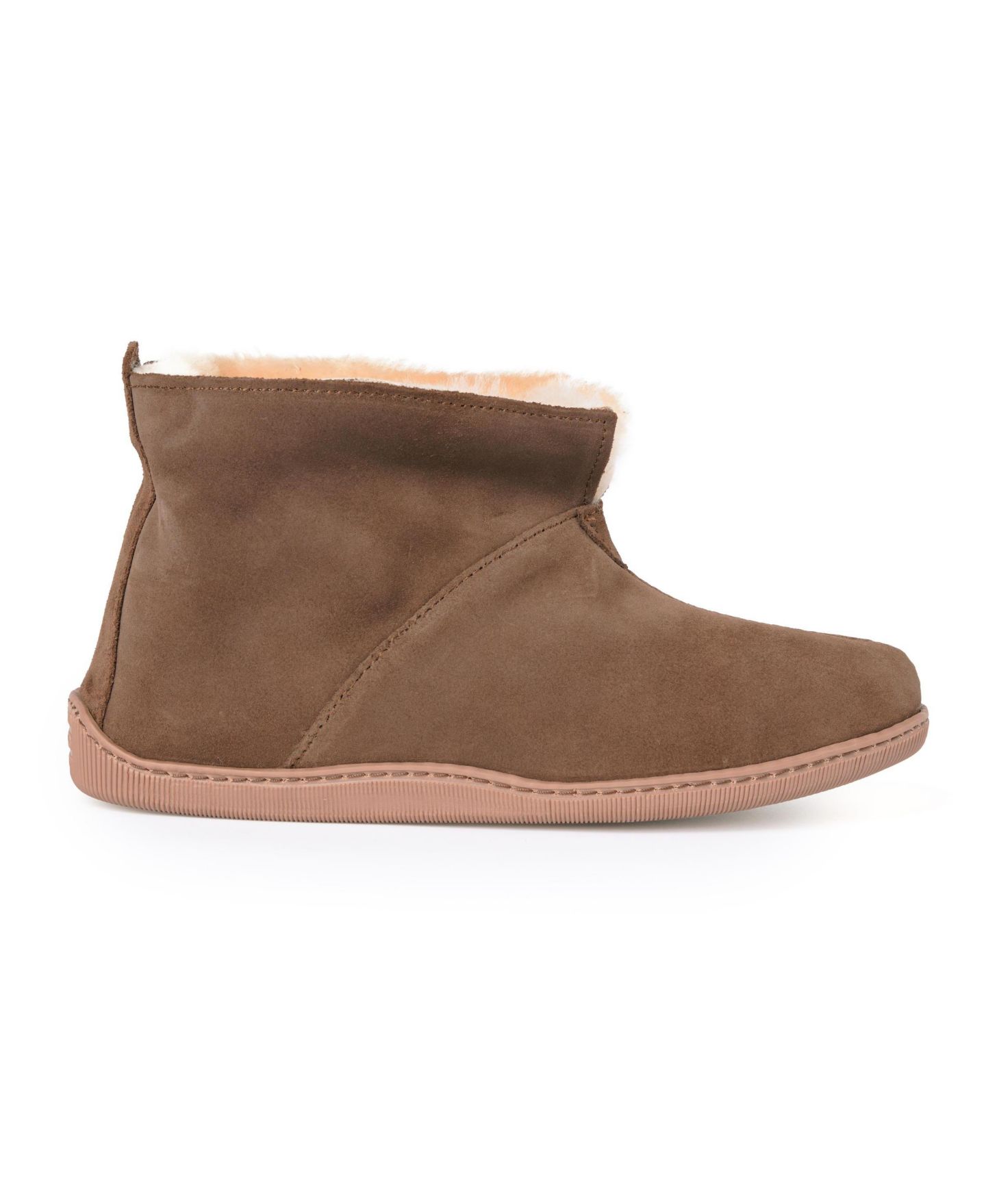 Мужские тапочки Minnetonka Sheepskin Ankle Boot Slipper, цвет: Коричневый — фото 5