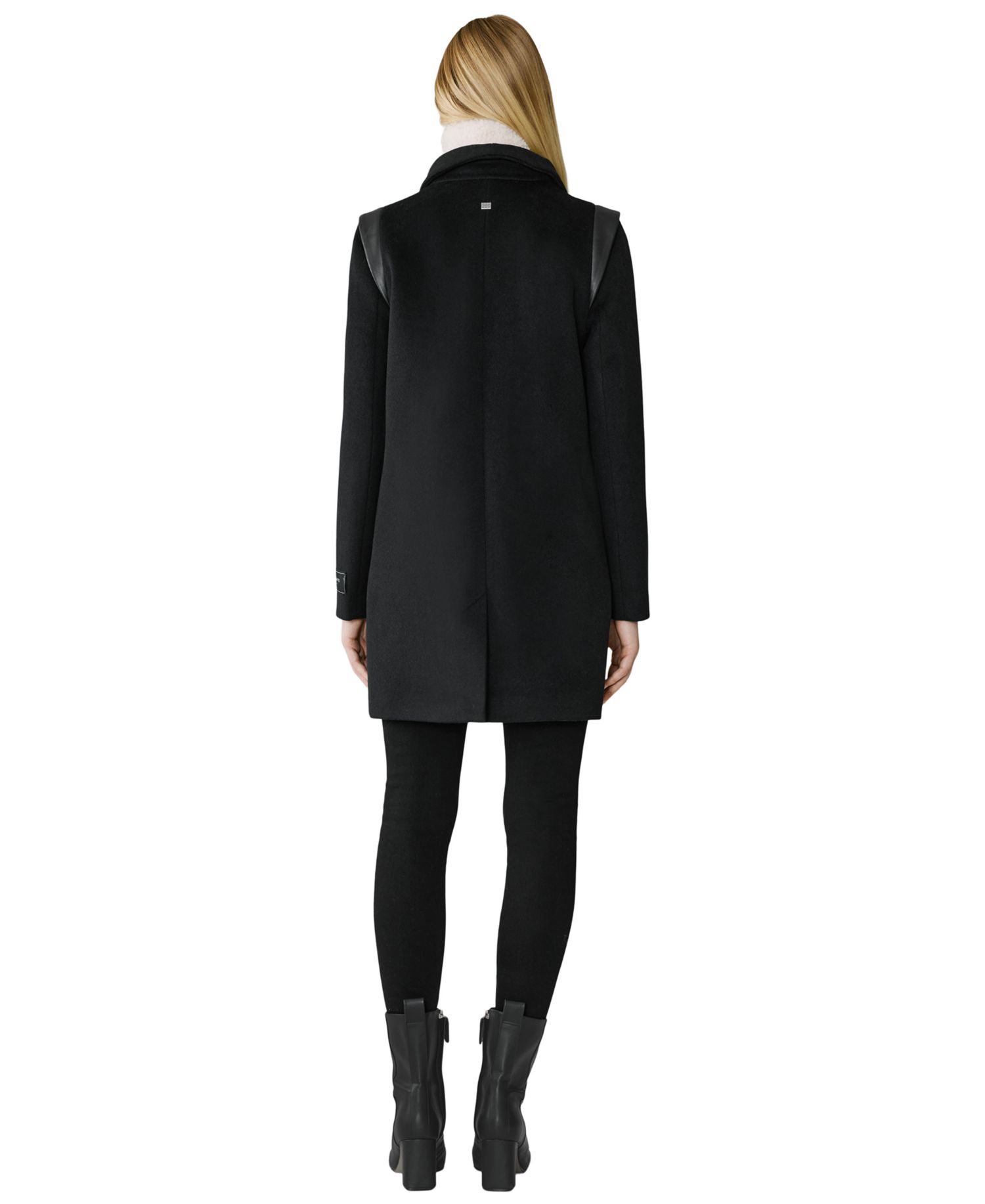 Women's Kiana Wool-Blend Notched-Collar Zipper Coat