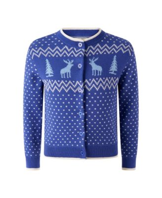 Girls' 2T-10 Chalet Intarsia Fair Isle Cardigan