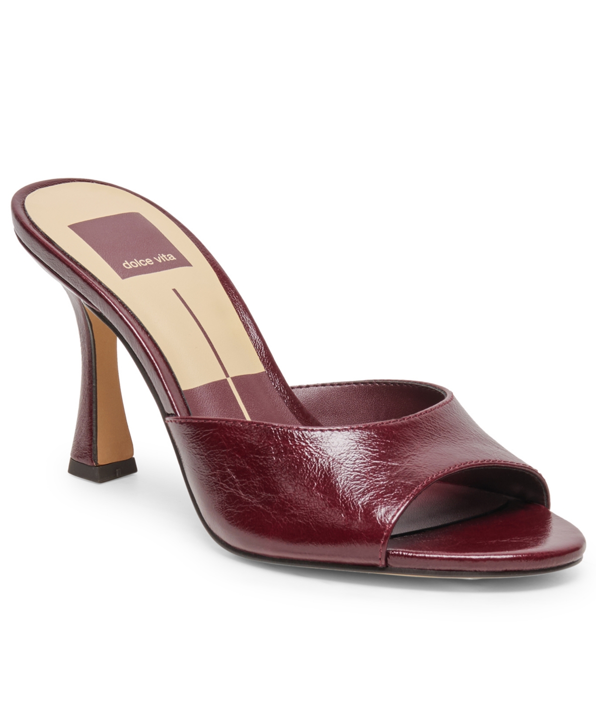 Dolce Vita Women's Rosha Round Toe High Heel Dress Sandals - Cranberry Leather