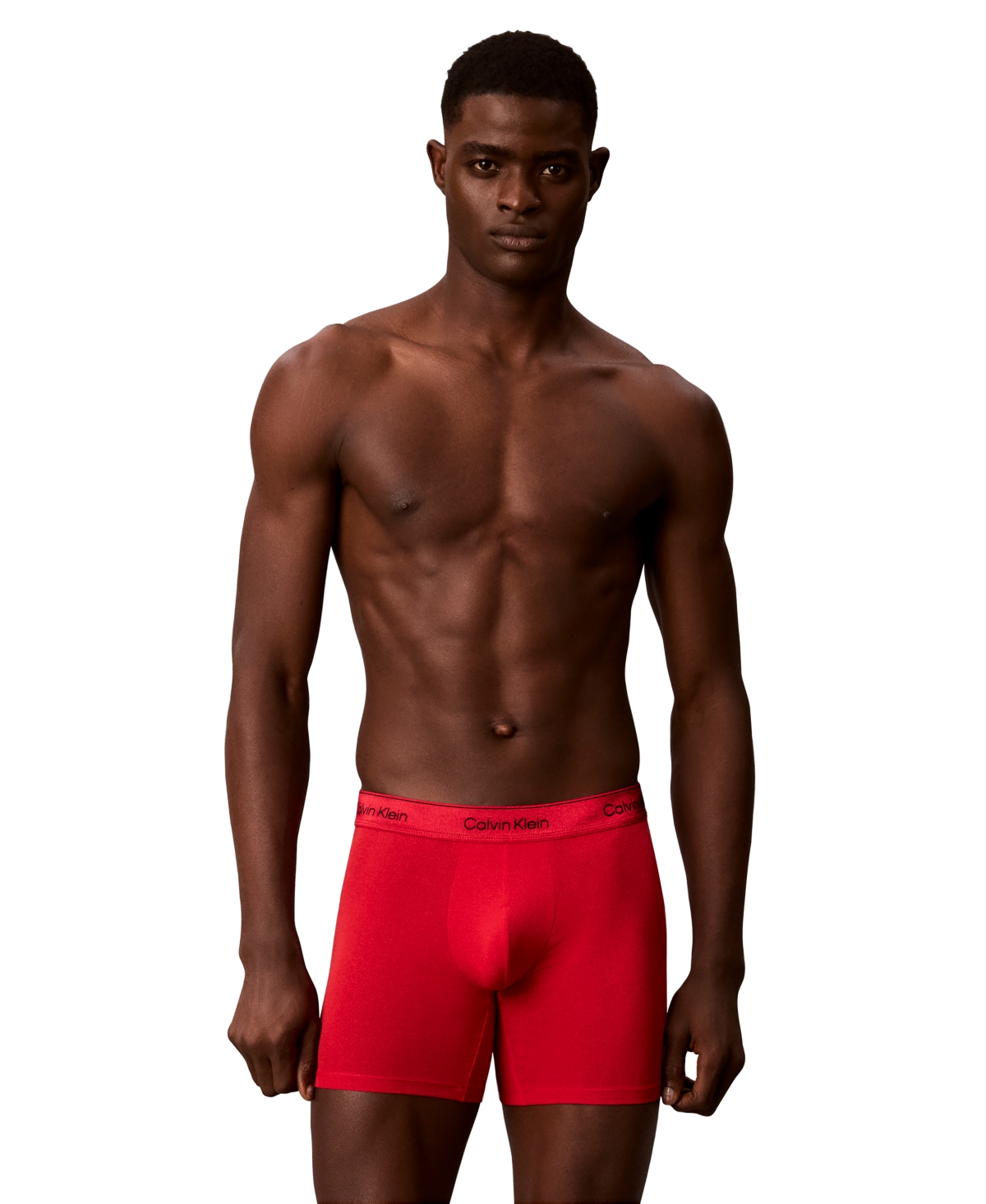 Calvin Klein Men's Icon Cotton Stretch Limited Edition Boxer Briefs - Established red