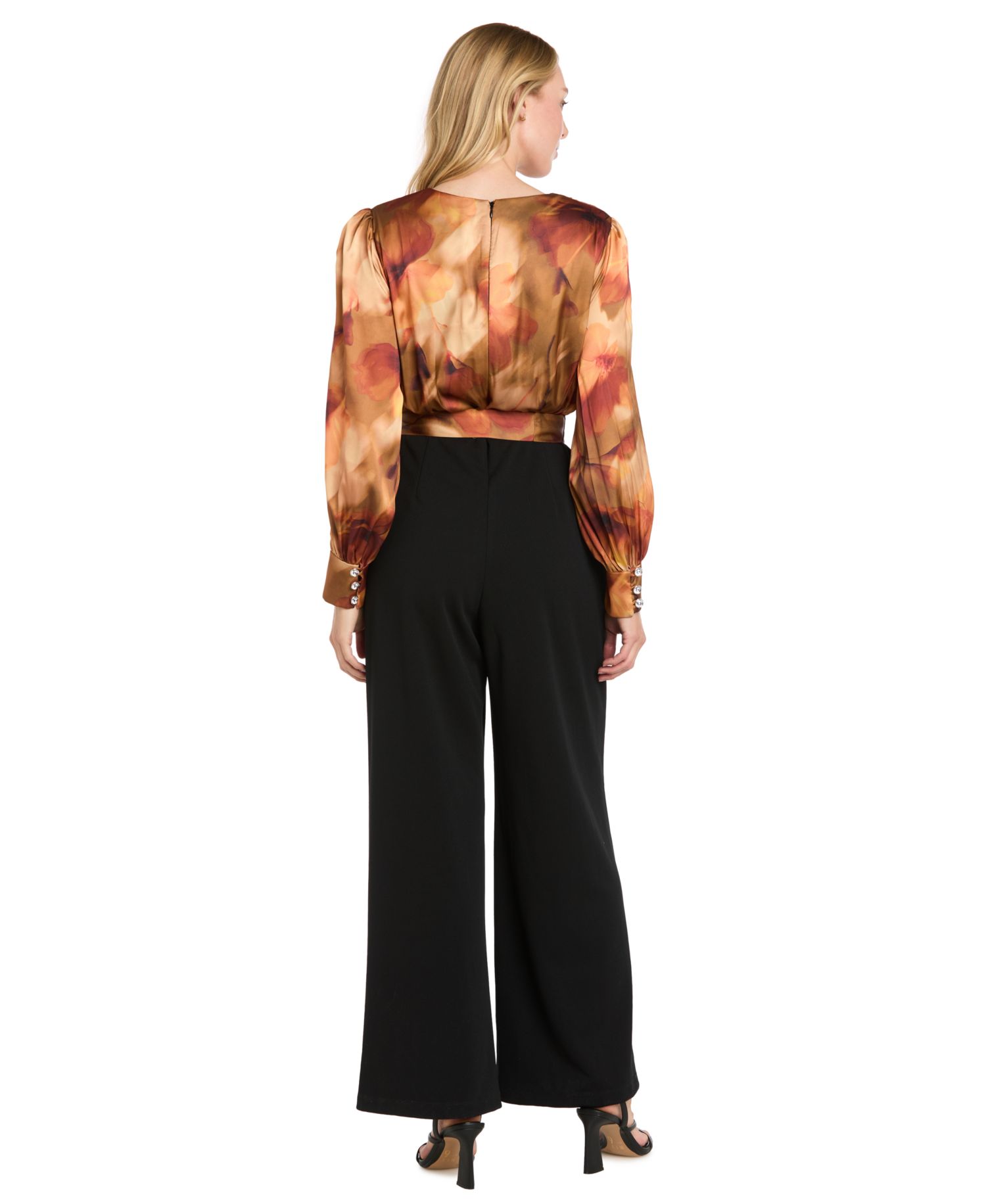 Women's Sophia Christina Satin Surplice Wide-Leg Jumpsuit