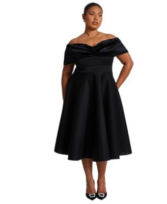 Women's Velvet Bardot Skater Dress