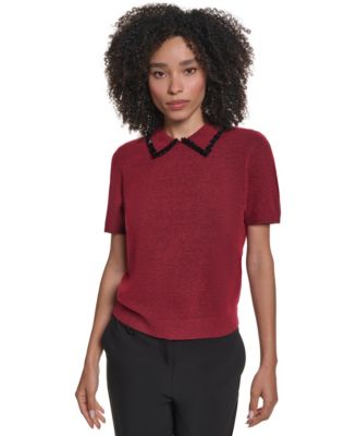 Women's Embellished Short-Sleeve Sweater