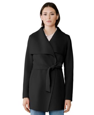 Women's Bridgette-Z Wool-Blend Cascade Collar Tie-Belt Coat