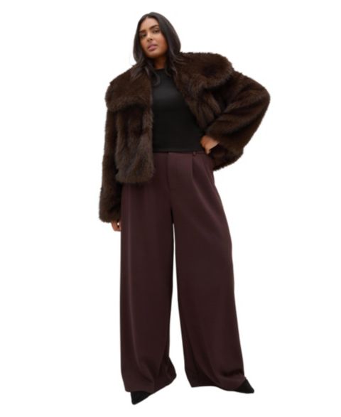 Женская куртка City Chic Faith из искусственного меха, цвет: Тёмно-коричневый