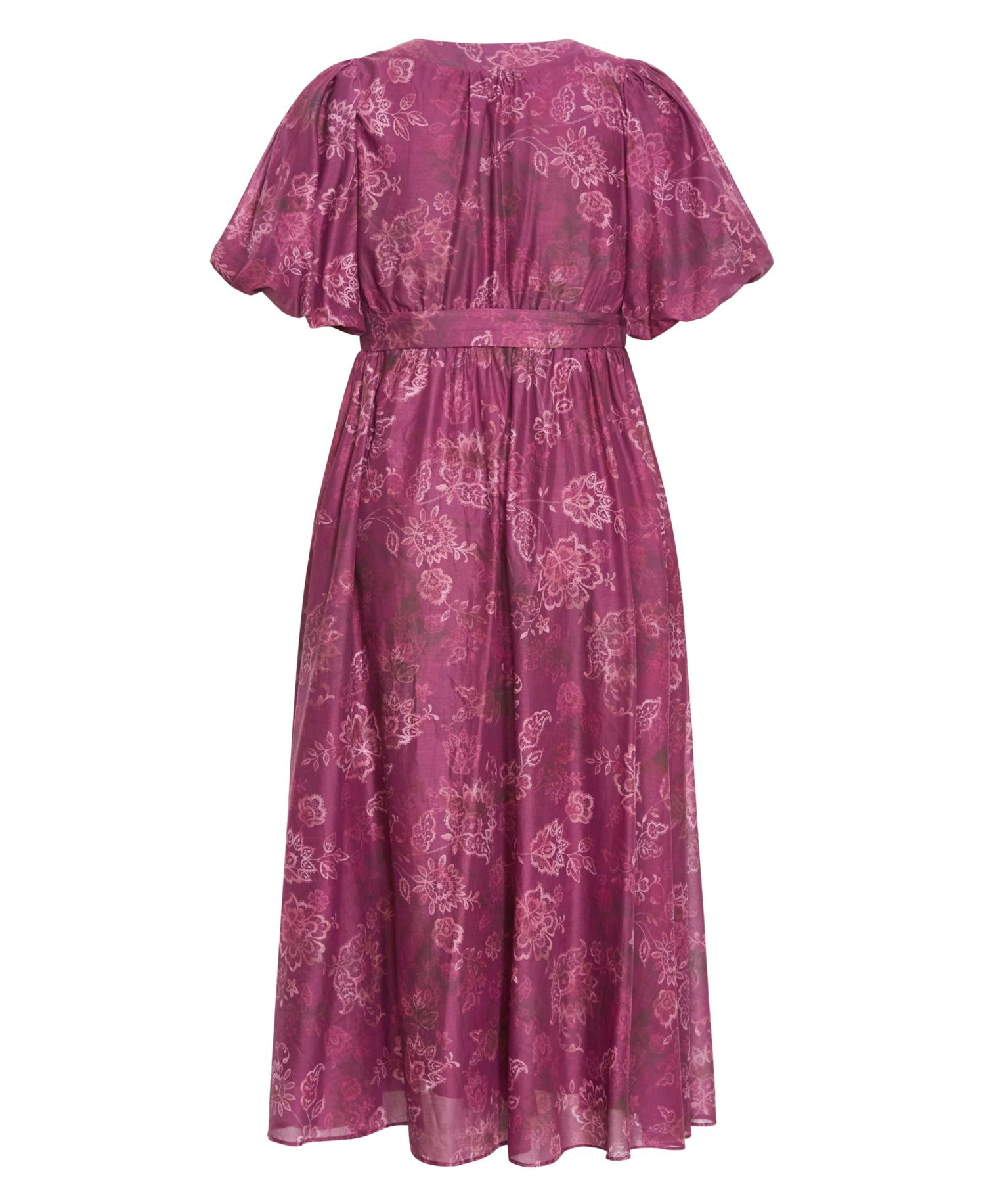 Plus Size Eternal Love Floral Puff-Sleeve Maxi Dress