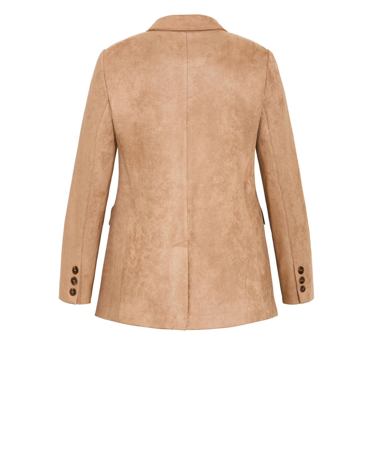 Plus Size Sara Faux Suede Hip-Length Blazer
