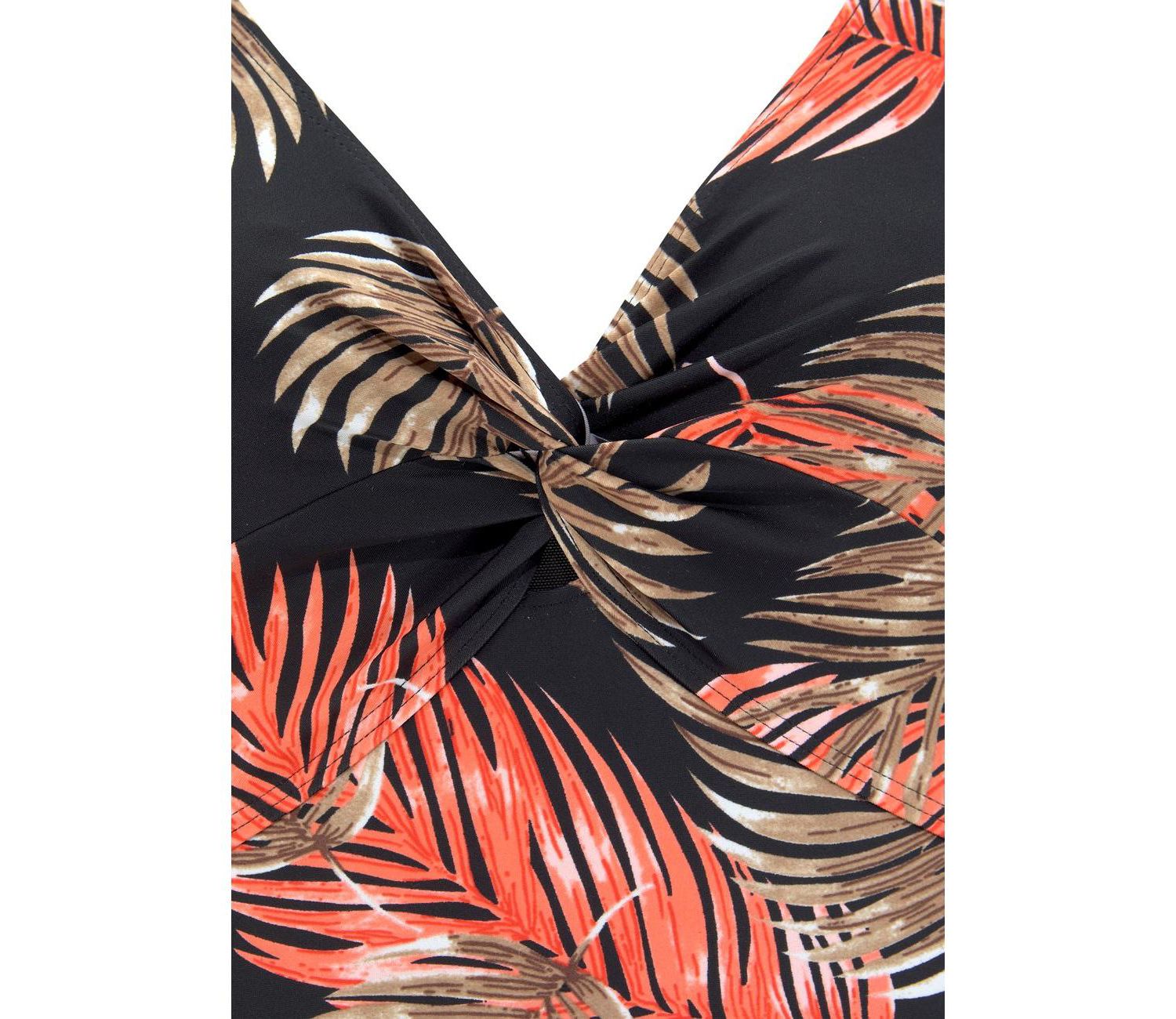 Women's Tropical Print V-Neck Tummy Control One-Piece Swimsuit