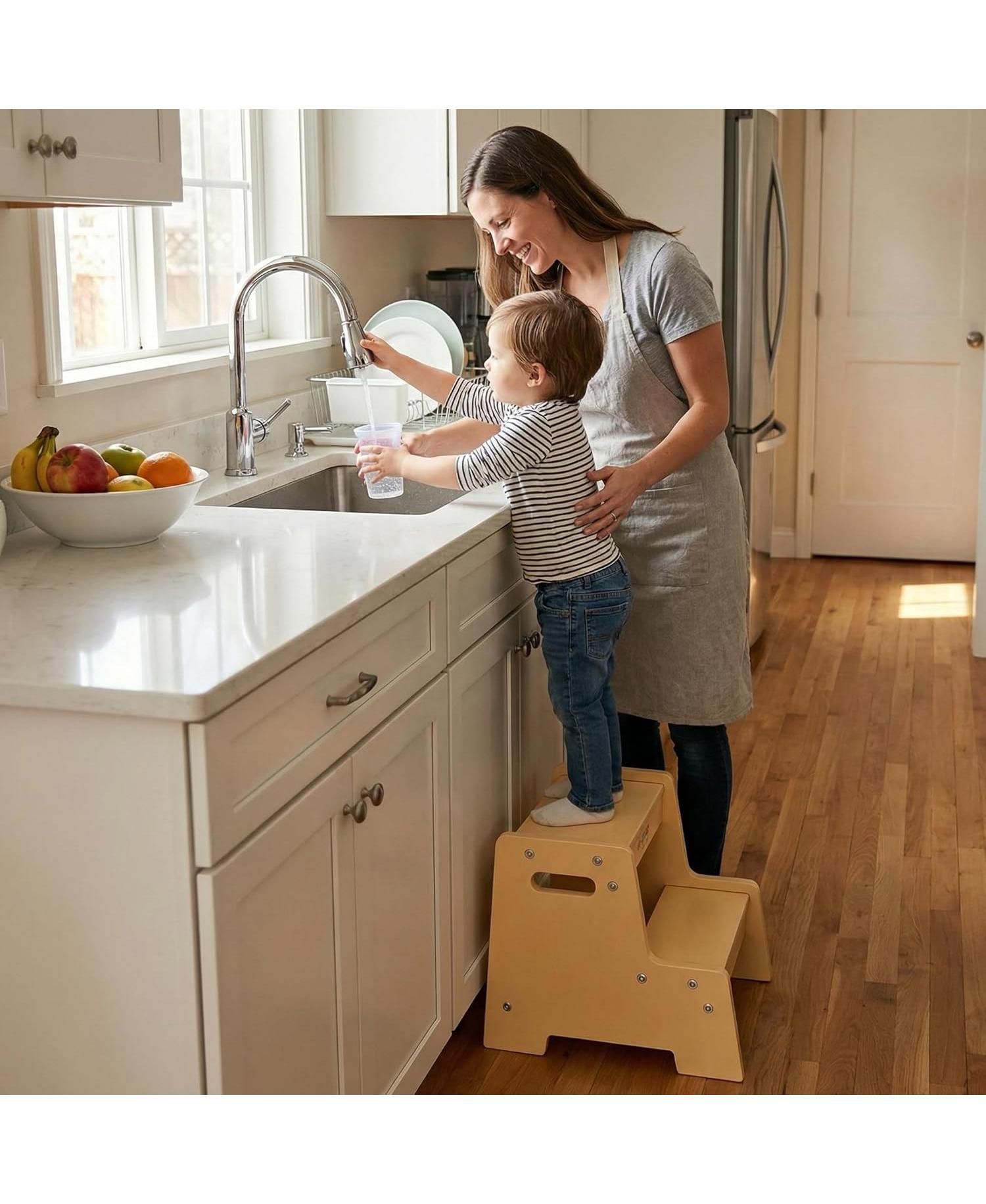 Wooden 2-Step Step Stool