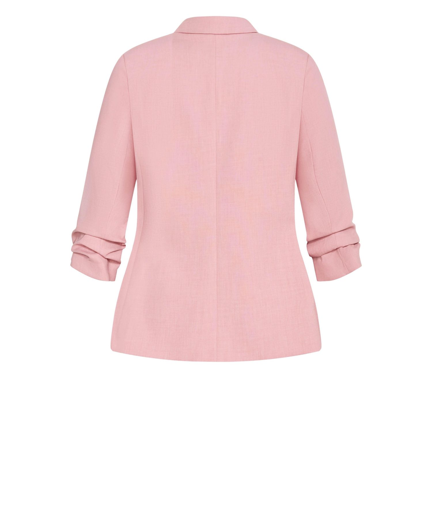 Plus Size Imogen Gathered-Elbow-Sleeve Hip-Length Blazer