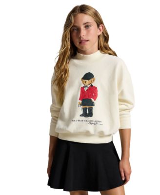 Girls' 7-16 Polo Bear Graphic Fleece Boxy Sweatshirt
