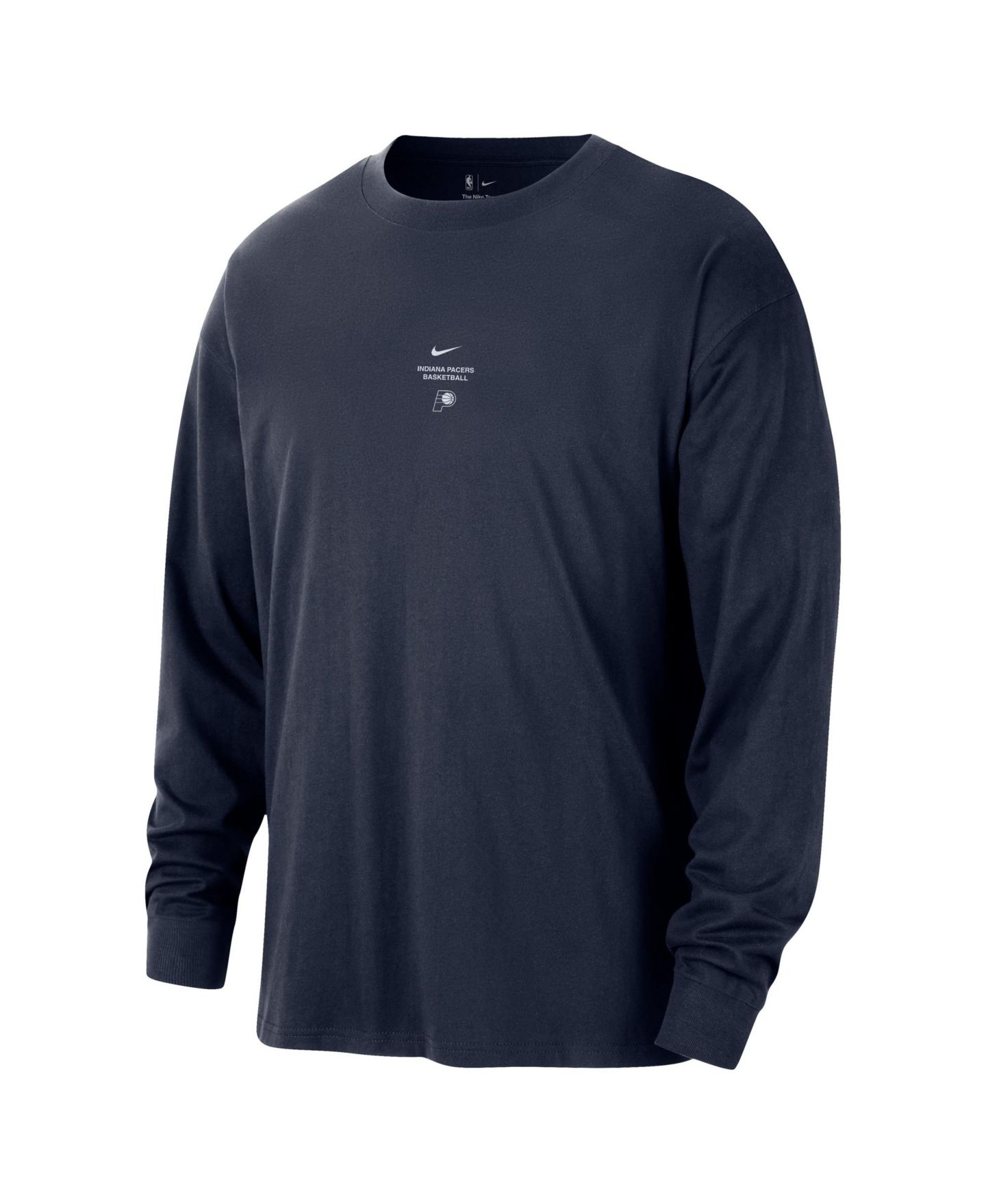 Мужская футболка Nike Navy Indiana Pacers 2026 Standard Issue Pre-Game Performance Long Sleeve — фото 2
