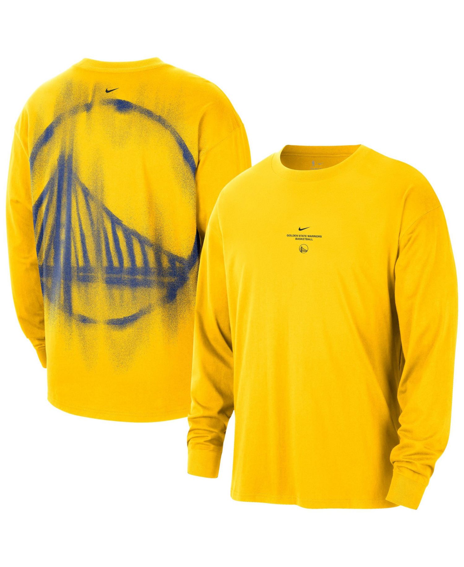 Men's Yellow Golden State Warriors 2026 Standard Issue Pre-Game Performance Long Sleeve T-Shirt