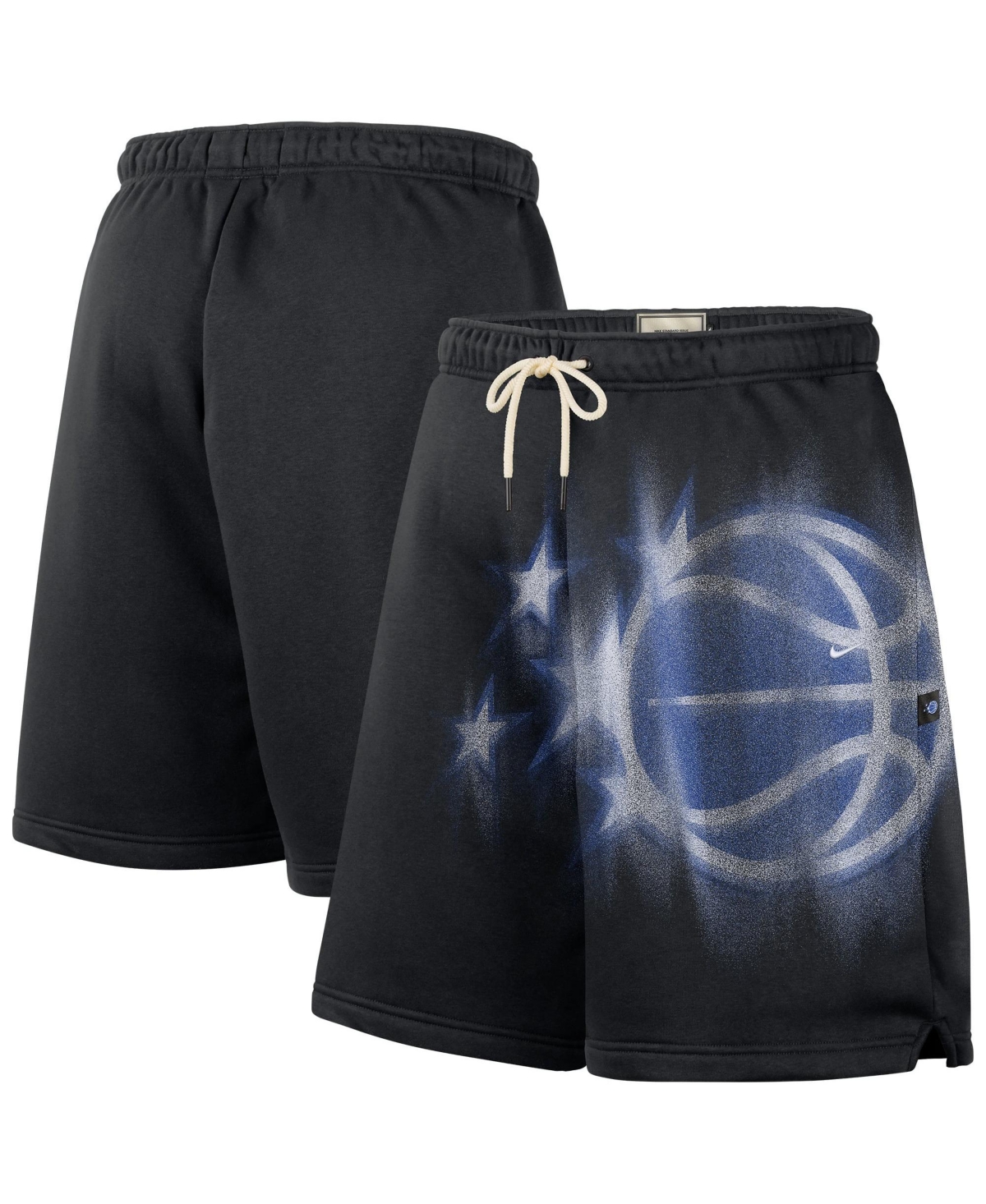 Nike Men's Black/ White Orlando Magic Icon Practice Fleece Shorts