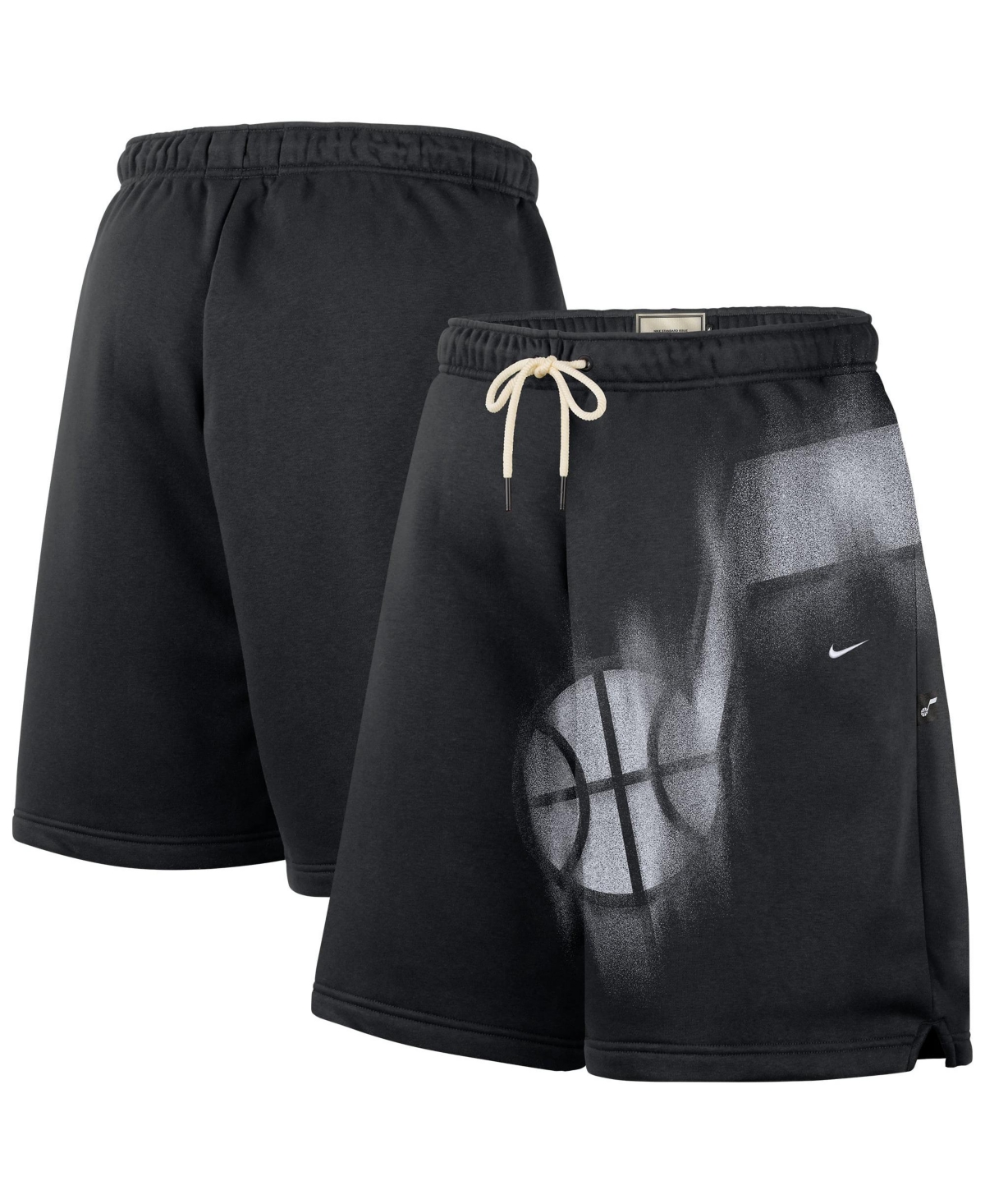 Nike Men's Black/ White Utah Jazz Icon Practice Fleece Shorts