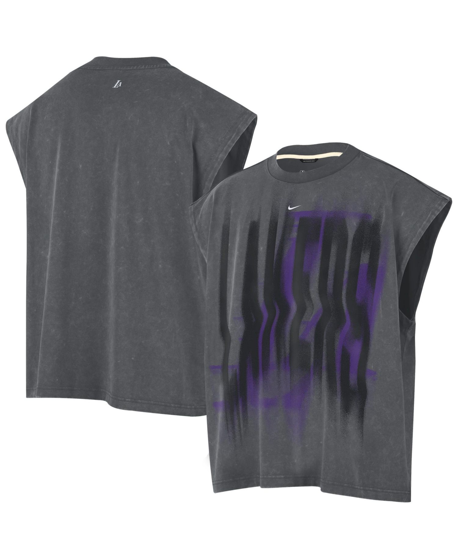 Men's Charcoal Los Angeles Lakers 2026 Standard Issue Pre-Game Sleeveless Top