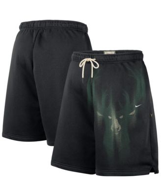 Men's Black Milwaukee Bucks 2026 Standard Issue Practice Icon Fleece Shorts