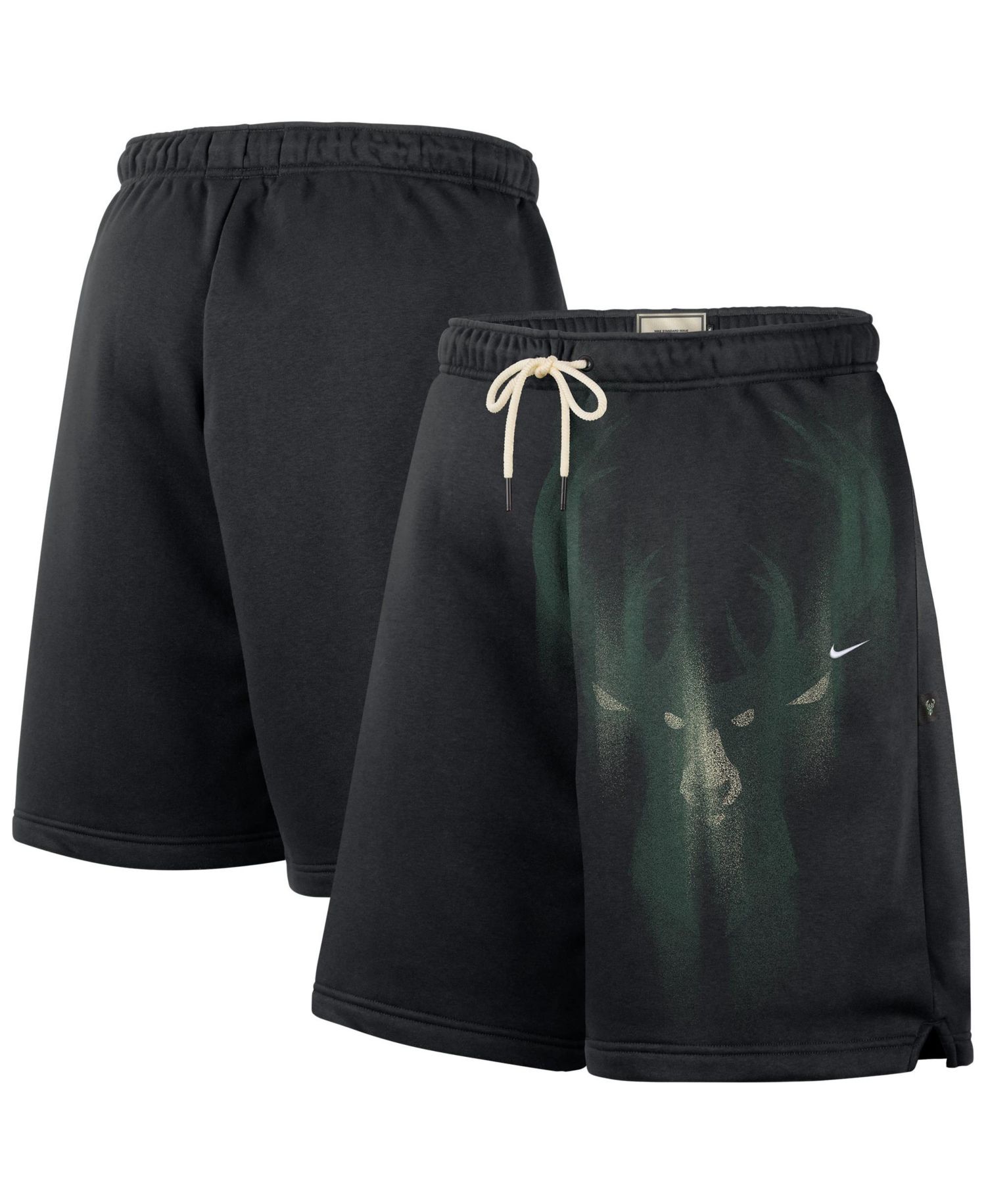 Men's Black Milwaukee Bucks 2026 Standard Issue Practice Icon Fleece Shorts