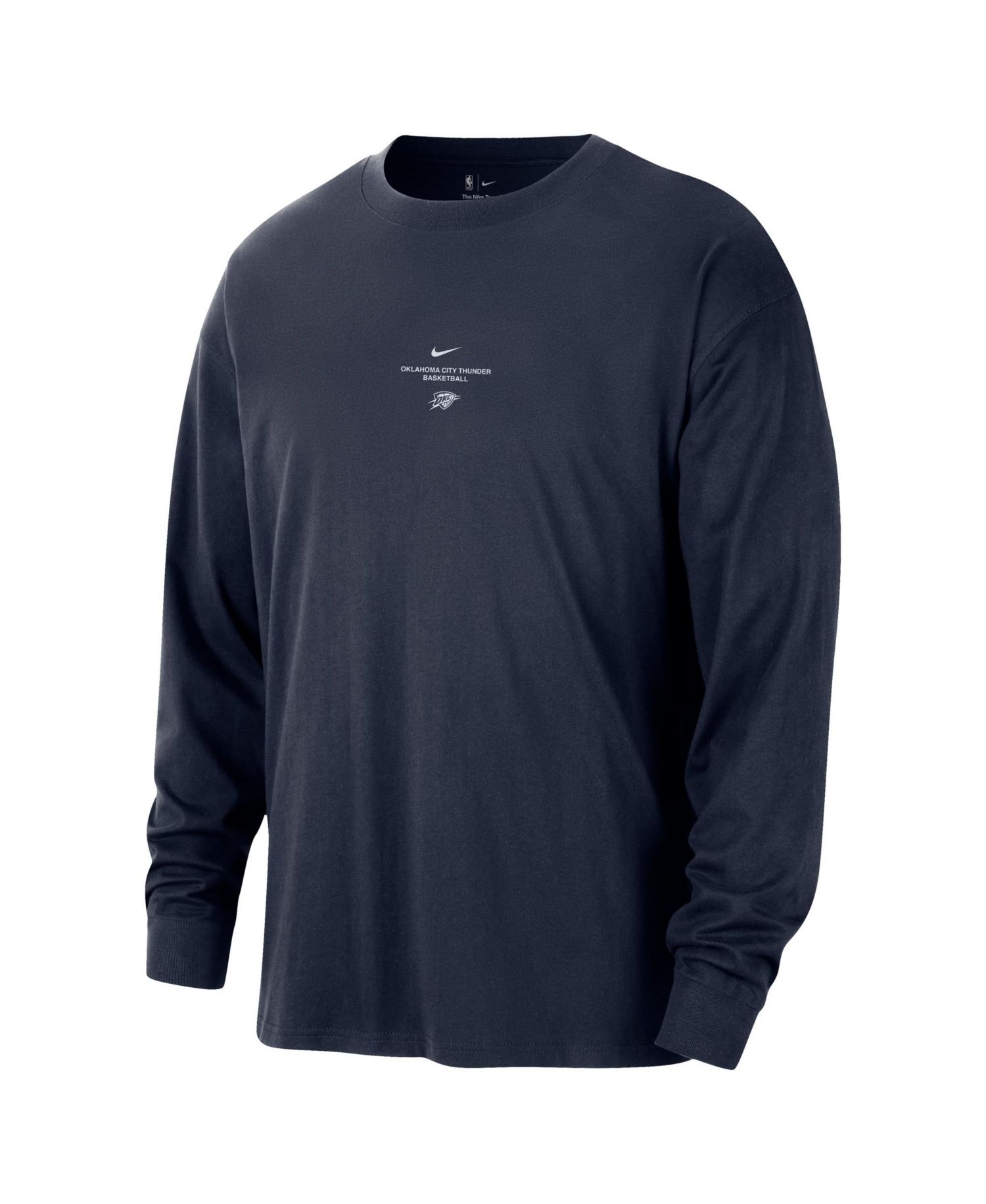 Men's Navy Oklahoma City Thunder 2026 Standard Issue Pre-Game Performance Long Sleeve T-Shirt