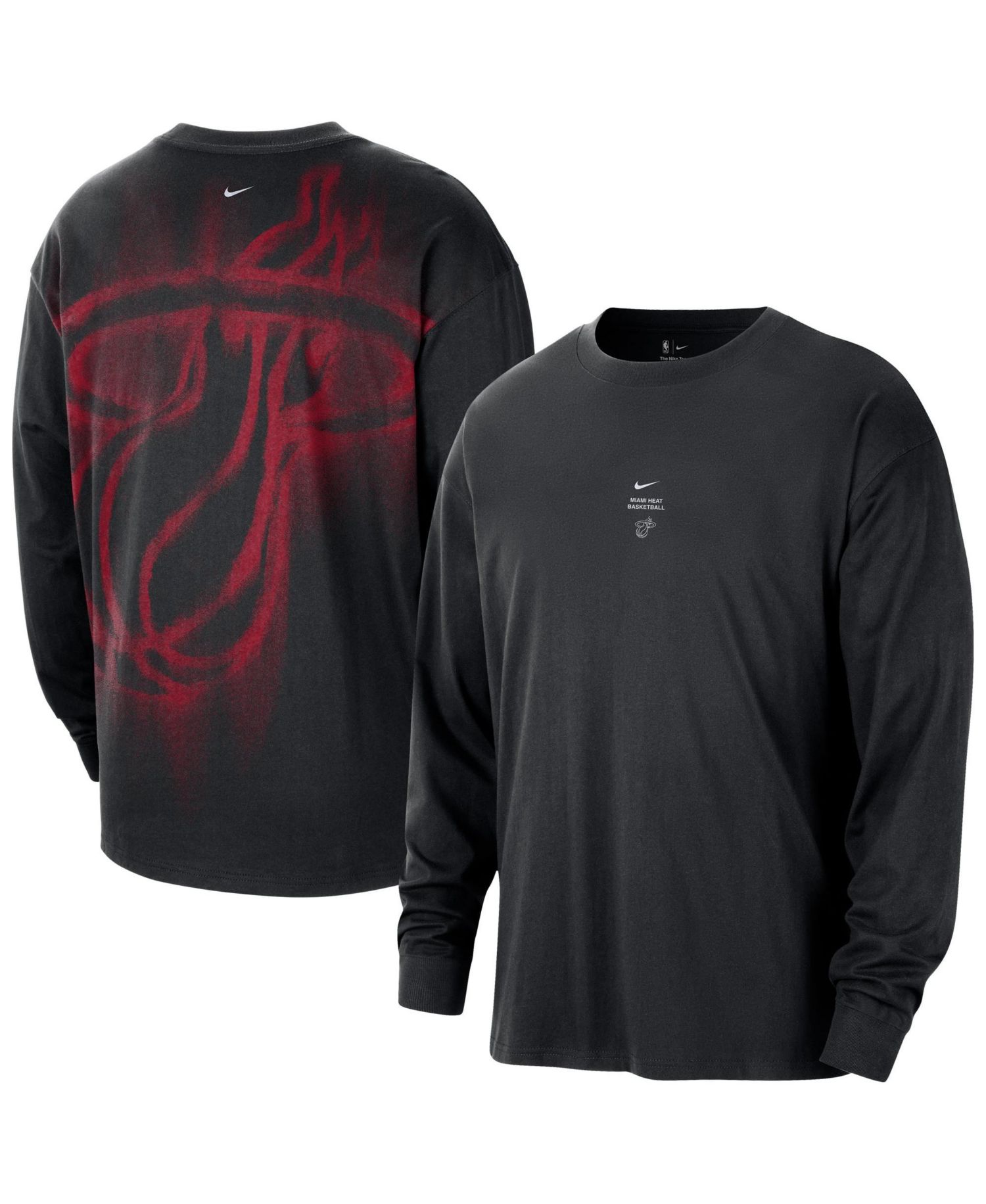 Men's Black Miami Heat 2026 Standard Issue Pre-Game Performance Long Sleeve T-Shirt