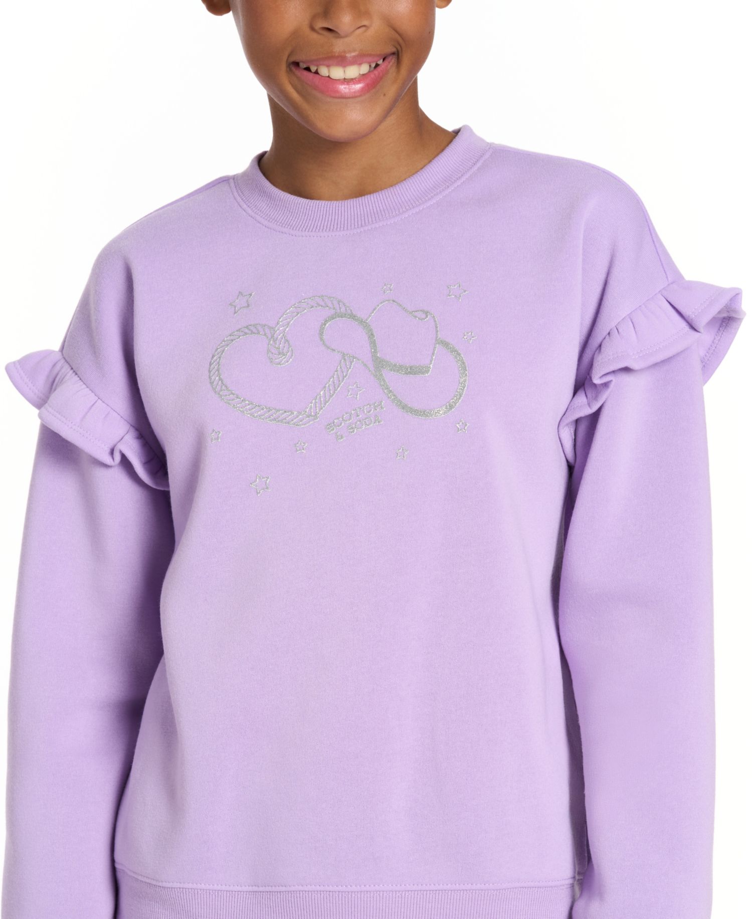 Girls' 4-6X Crewneck Long-Sleeve Sweatshirt and Wide-Leg Pants, 2-Piece Set