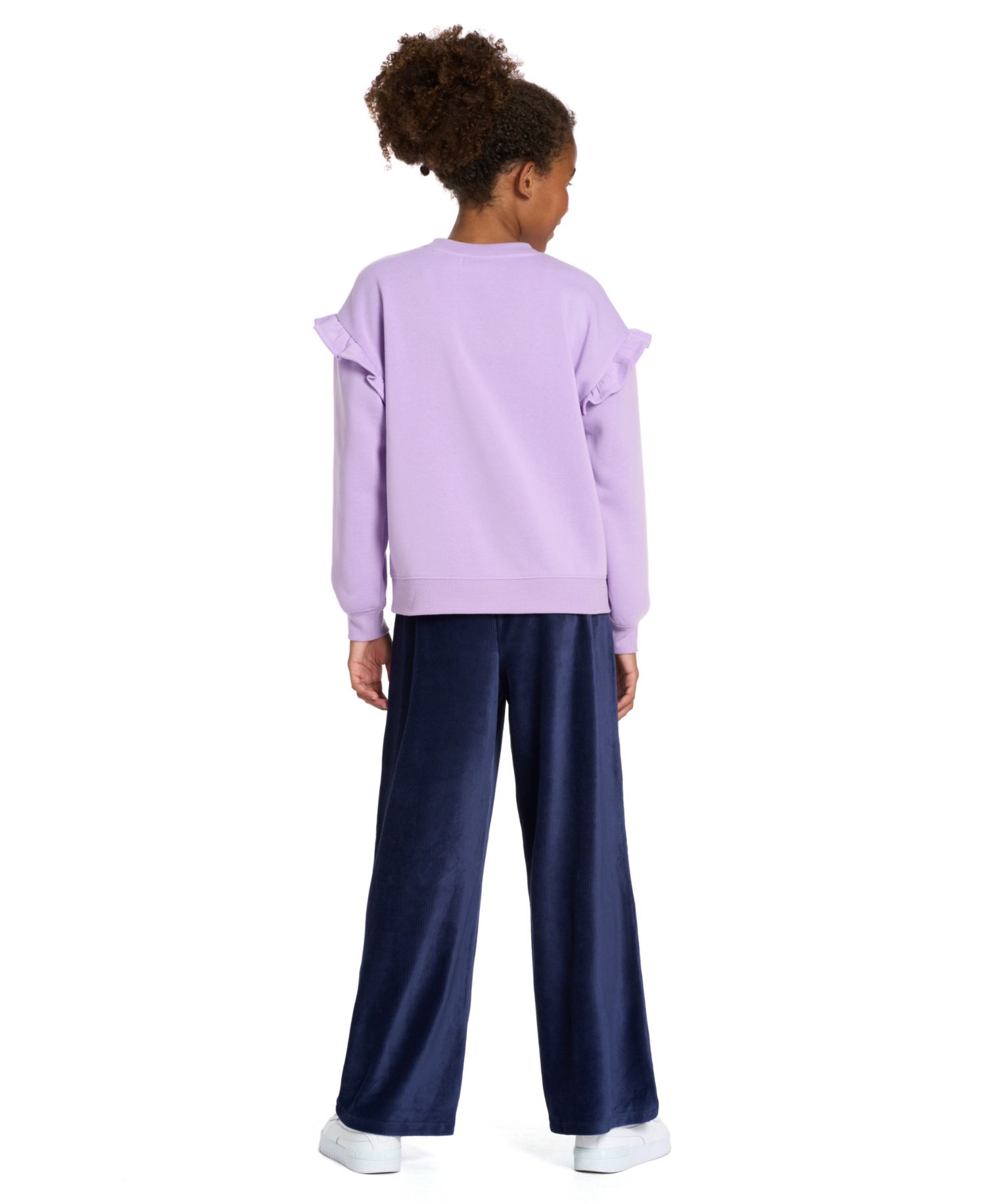 Girls' 4-6X Crewneck Long-Sleeve Sweatshirt and Wide-Leg Pants, 2-Piece Set