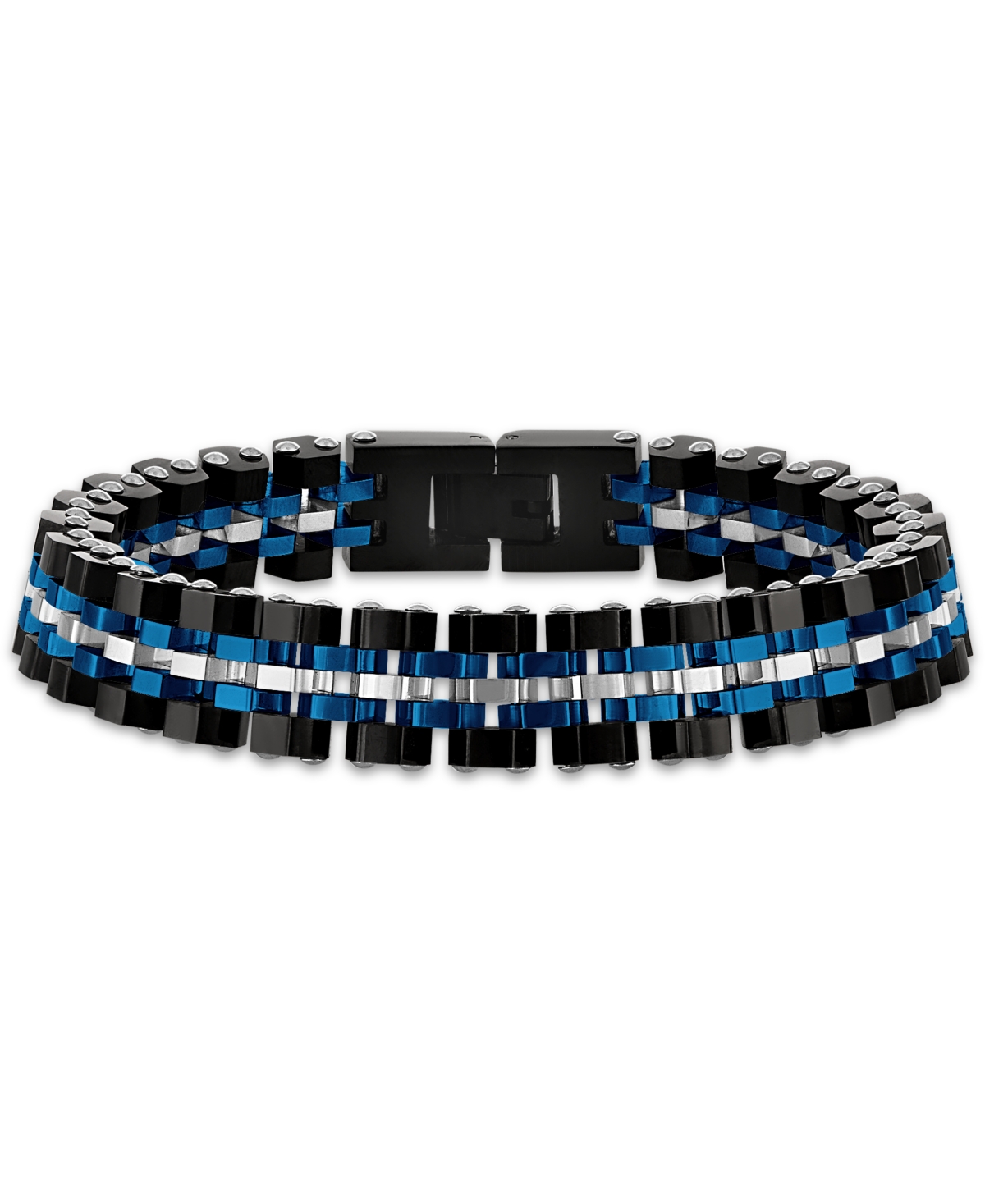 Esquire Men's Jewelry Silver-Tone Stainless Steel Hexagon Links Bracelet