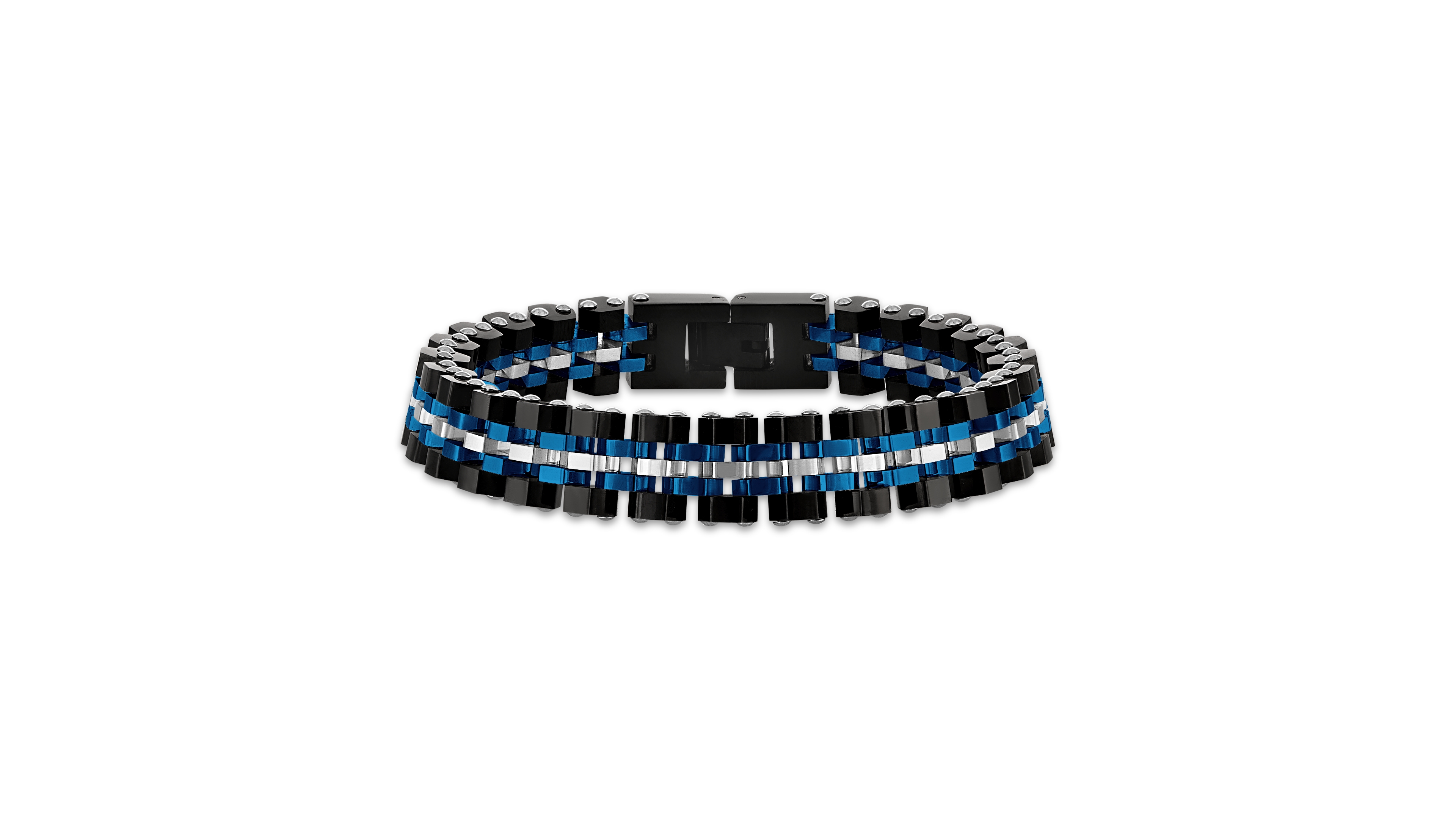 Esquire Men's Jewelry Silver-Tone Stainless Steel Hexagon Links Bracelet
