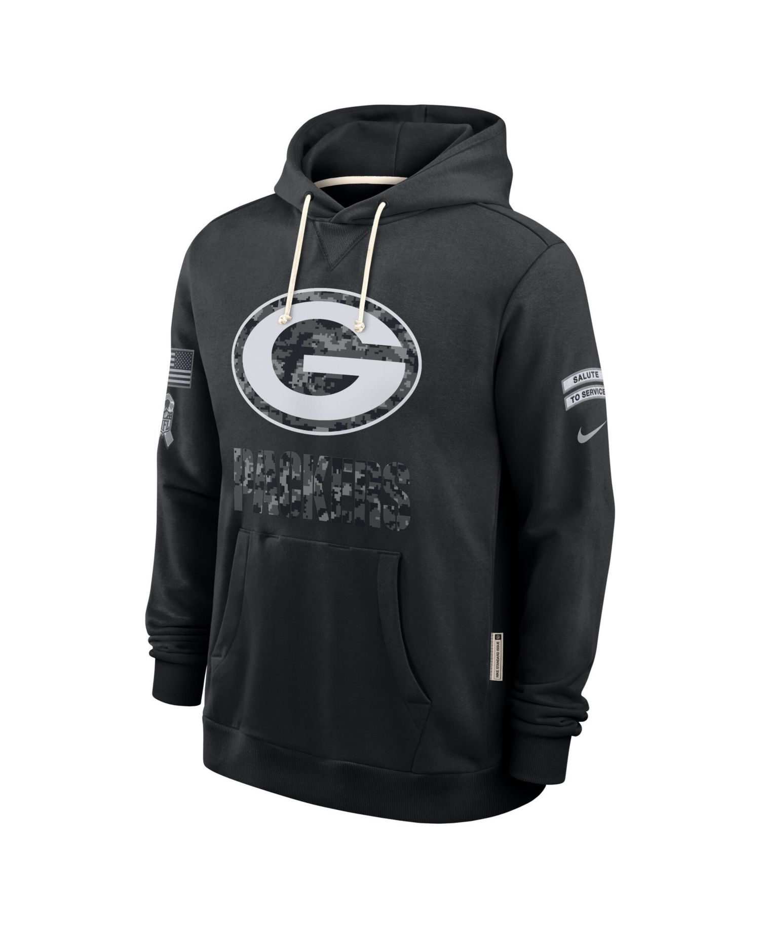 Men's Black Green Bay Packers 2026 Salute to Service Sideline Pullover Hoodie