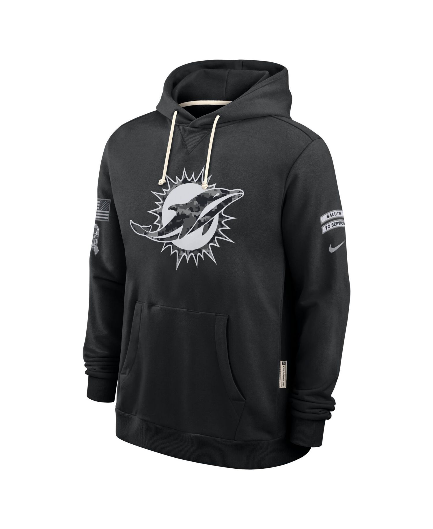 Men's Black Miami Dolphins 2026 Salute to Service Sideline Pullover Hoodie