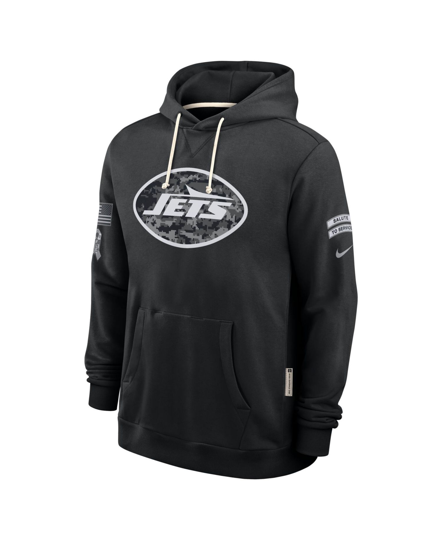 Men's Black New York Jets 2026 Salute to Service Sideline Pullover Hoodie