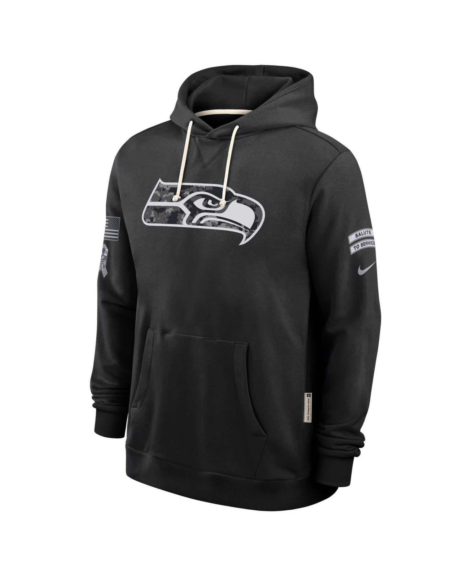 Men's Black Seattle Seahawks 2026 Salute to Service Sideline Pullover Hoodie