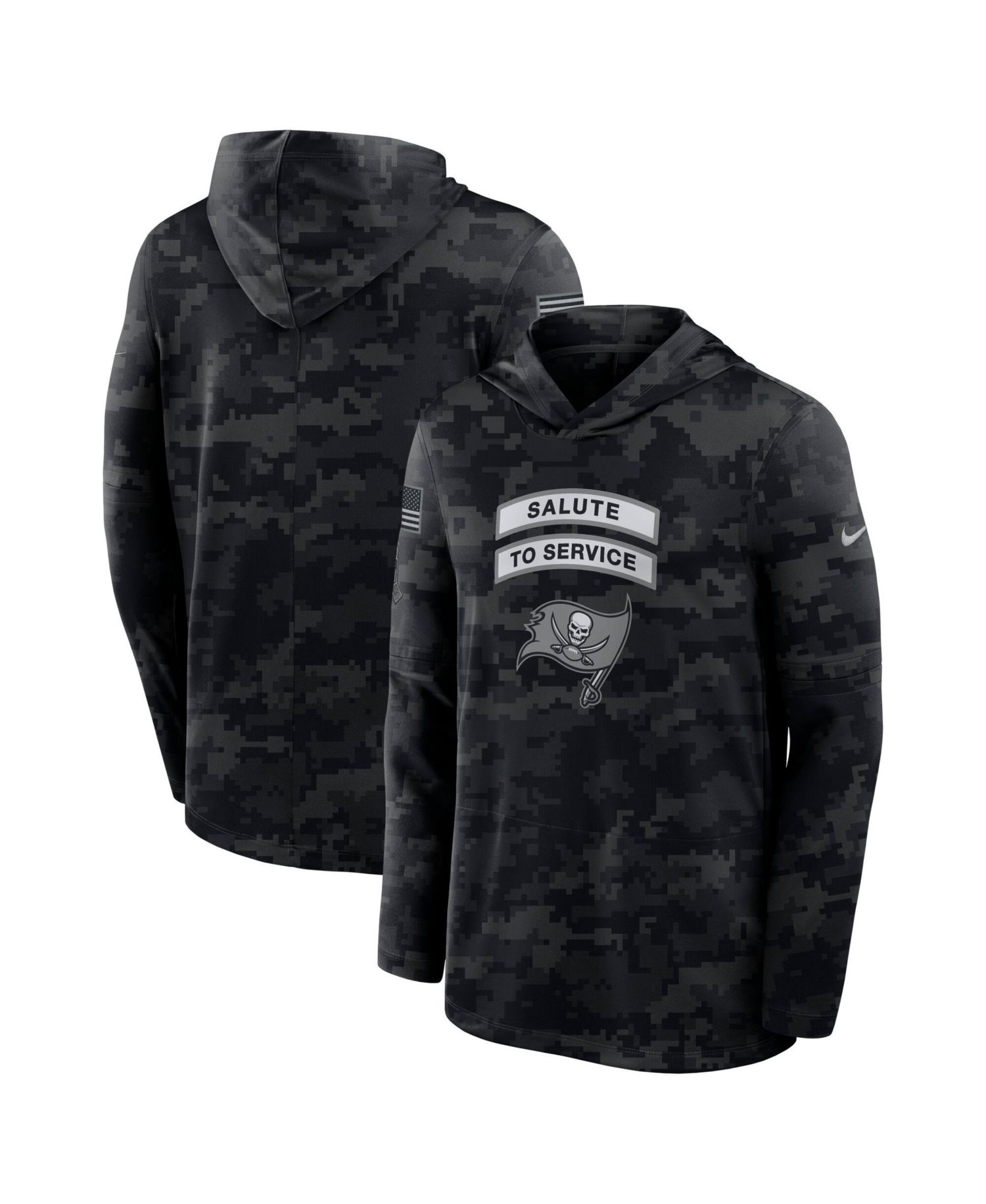 Men's Black Tampa Bay Buccaneers 2026 Salute to Service Sideline Lightweight Hooded Pullover