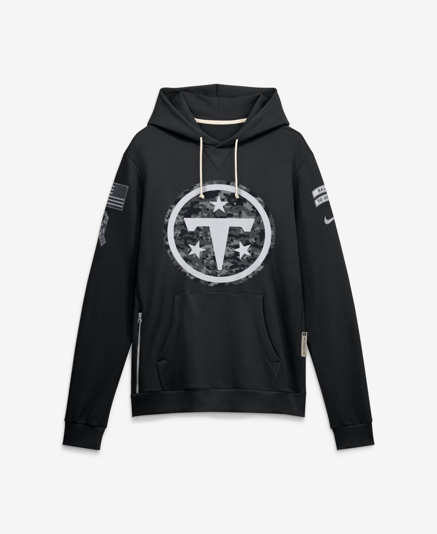 Men's Black Tennessee Titans 2026 Salute to Service Sideline Pullover Hoodie