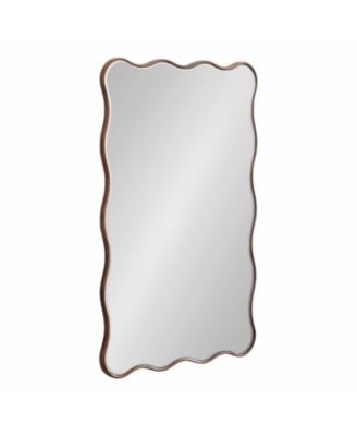 Viona Rectangle Scalloped Mirror Decorative Rectangular Wavy Bathroom Mirror for Over Sink, Unique Rippled Edge, Dorm Room Decor