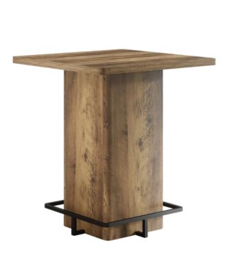 Square Bistro Bar Table with Metal Footrest for Home and Restaurant Use